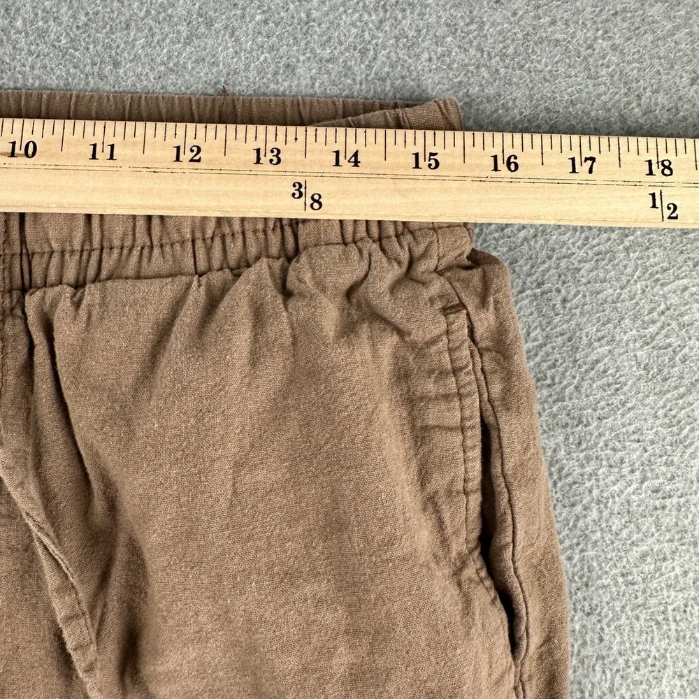 PacSun Pants Men Small Brown Straight Linen Blend Drawstring 133SP256120 Casual